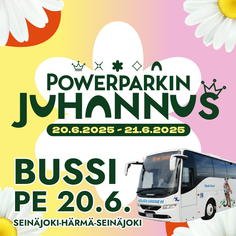 PowerParkin juhannus bussikyyti perjantai